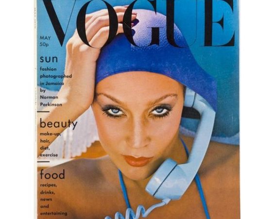 vogue 1975 magazine cover swim caps
